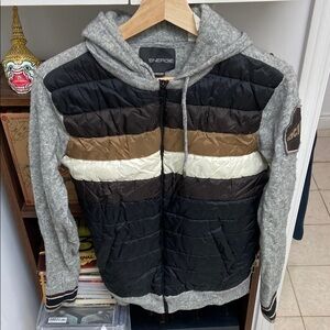 Vintage Energie Grey Quilted Hoodie Jacket